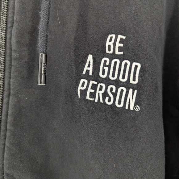 Be A Good Person Crop Full Zip Hoodie Black Size Large Casual Lounge Athletic - Picture 3 of 11